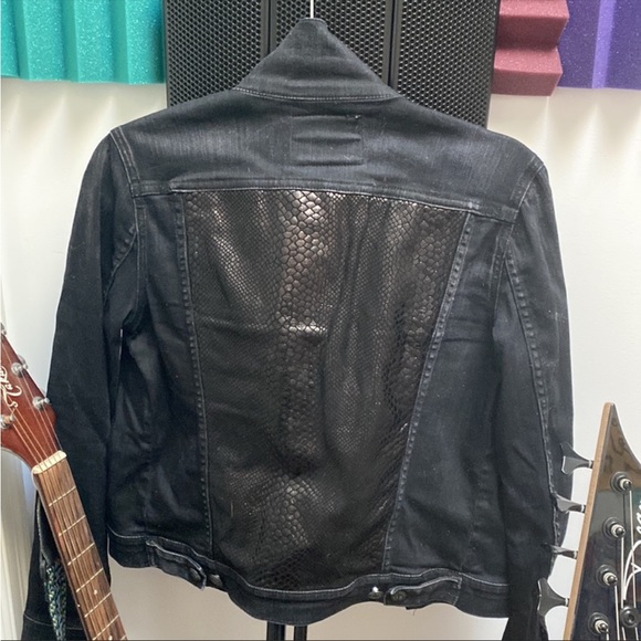 R13 denim jacket snake-skin leather - Picture 2 of 4